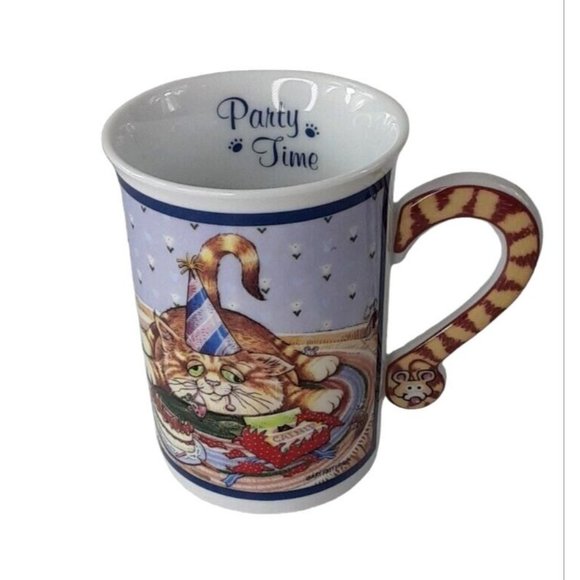 The Mouser and Party Time Danbury Mint Cat Mug Set by Gary Patterson - Picture 3 of 10